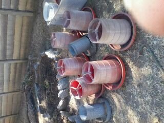 Second hand chicken feeders and wire mesh for sale